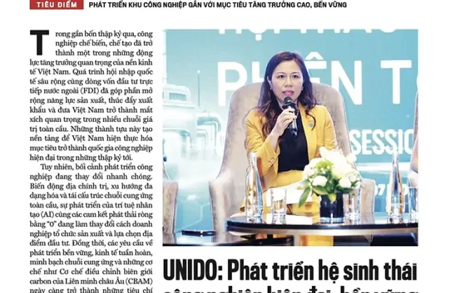 La revista VnEconomy publicó un artículo sobre el papel de ONUDI en la transición verde y el desarrollo industrial sostenible del país